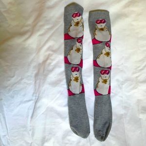 ‘Cool’ snowman tube socks. Gray w/ 12 inch rise.